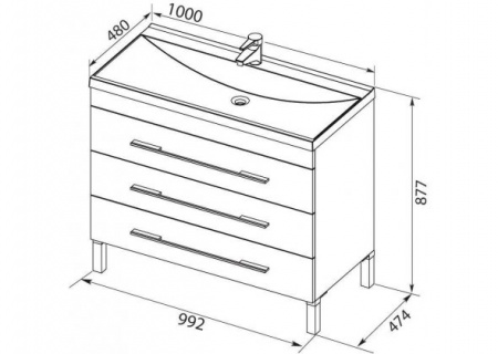 Тумба с раковиной Aquanet Верона 100 00212871 фото