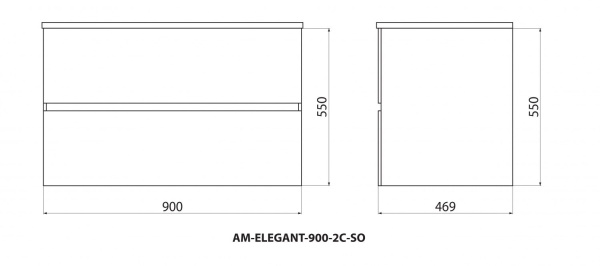 Тумба с раковиной Art&Max Elegant AM-ELEGANT-900-2C-SO-GCM-LED светло-серая матовая / с подсветкой фото