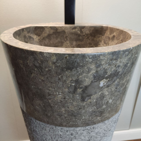 Раковина напольная из мрамора Grey MN-01349 (40*40*90) фото