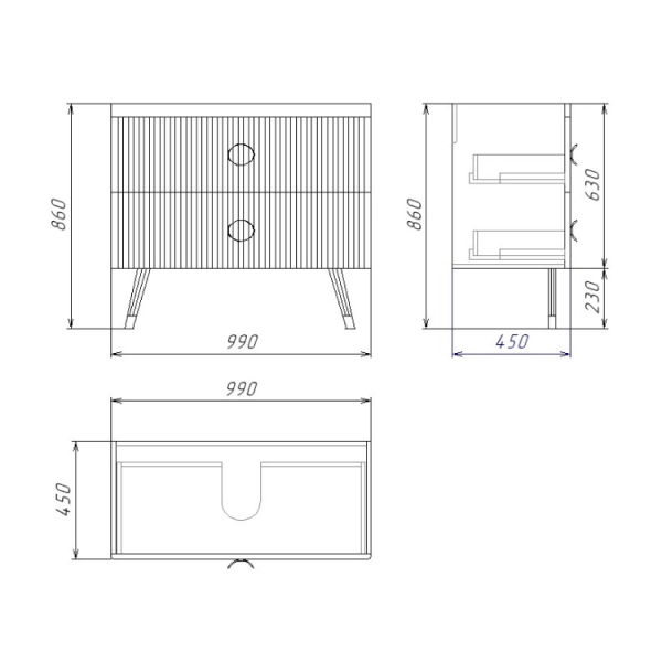 Тумба под раковину напольная Grossman Атрио-105 1010501 фото