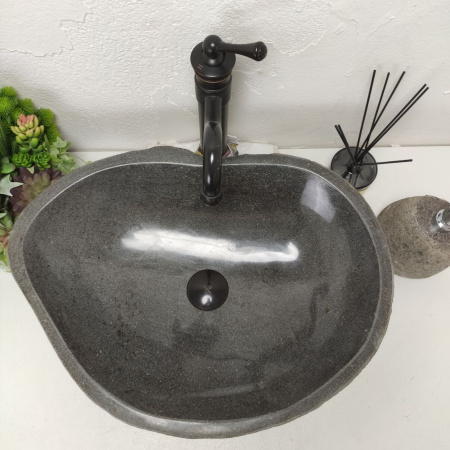 Накладная раковина из речного камня RS01475 (55*41*15) B11 фото