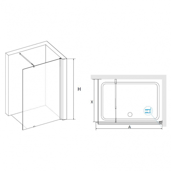 Душевая перегородка RGW Walk In WA-02 04100212-51 120 см шиншила фото