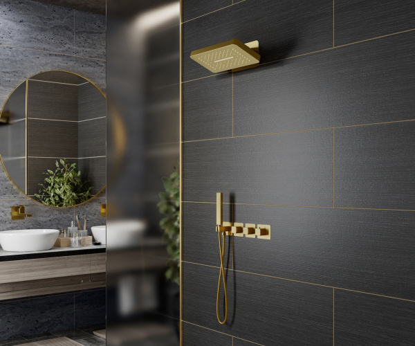 Душевая система встроенная с термостатом Timo Petruma SX-5249/17SM матовое золото фото