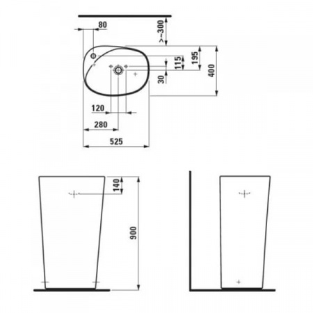 Раковина напольная Laufen Palomba 8.1180.3.000.104.1 фото