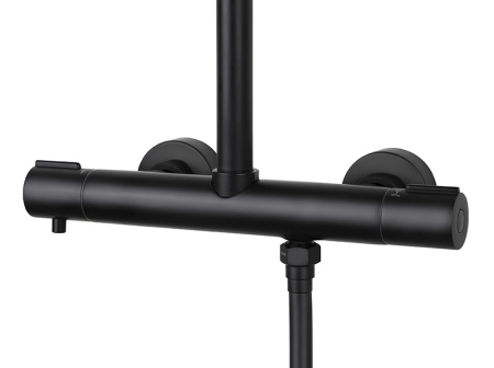 Душевая система с термостатом Kaiser Serio 05577-2 черная матовая фото