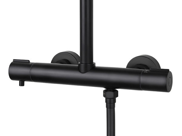 Душевая система с термостатом Kaiser Serio 05577-2 черная матовая фото