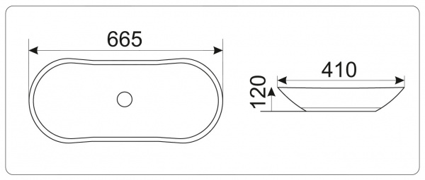 Накладная раковина CeramaLux N 9175 66,5х41 фото