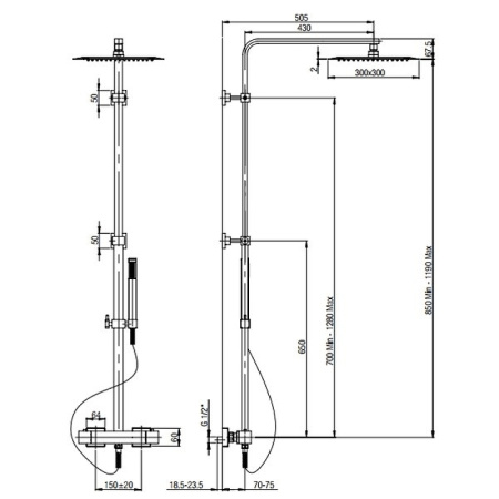 Душевая система Paini Dax 84CR689THSQ6P1 Хром фото