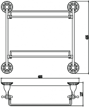 Полка двойная Savol 89C S-08922C фото