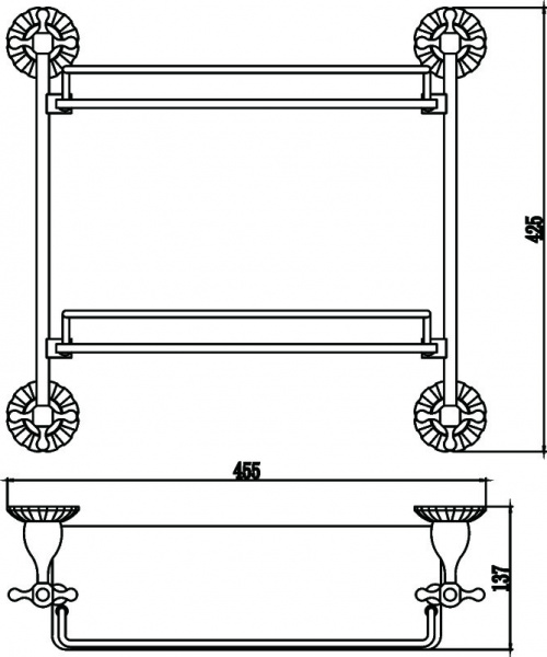 Полка двойная Savol 89C S-08922C фото