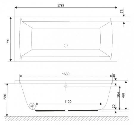 Акриловая ванна Excellent Aquaria Lux 180x80 WAEX.AQU180WH фото