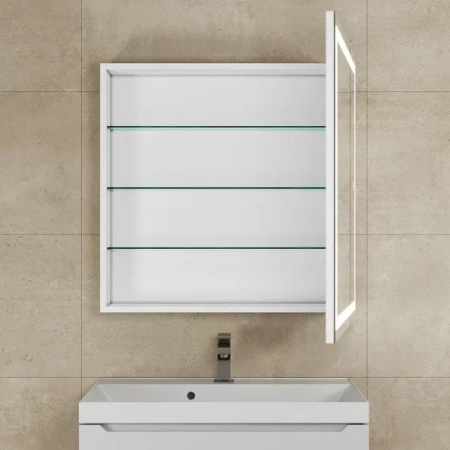 Зеркало шкаф с подсветкой в ванную Uperwood Tanos 70 ZTanos70w белый фото