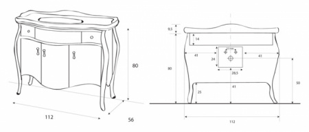 Тумба под раковину Cezares Royal Palace RP02.01A.103 Noce фото