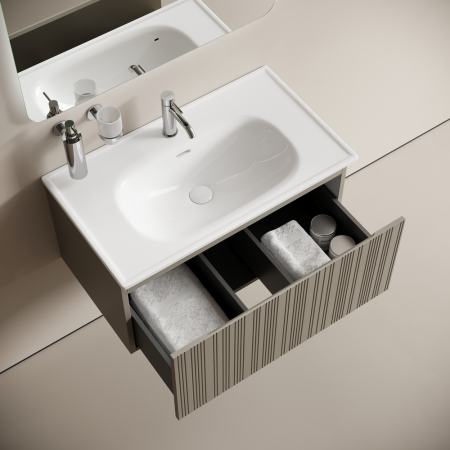 Тумба под раковину Sancos Code CD80GP серая платина фото