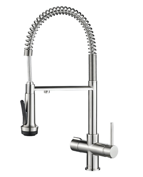 Смеситель для кухни с фильтром для воды Zorg Steel Hammer SH 2005-1 SATIN фото