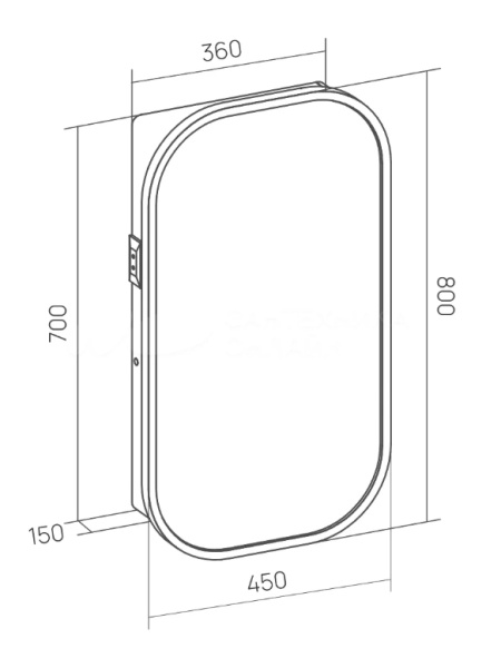 Зеркальный шкаф с подсветкой EQUIL Desert 45 szDSRT.LED45.R/L-25 амарок  фото