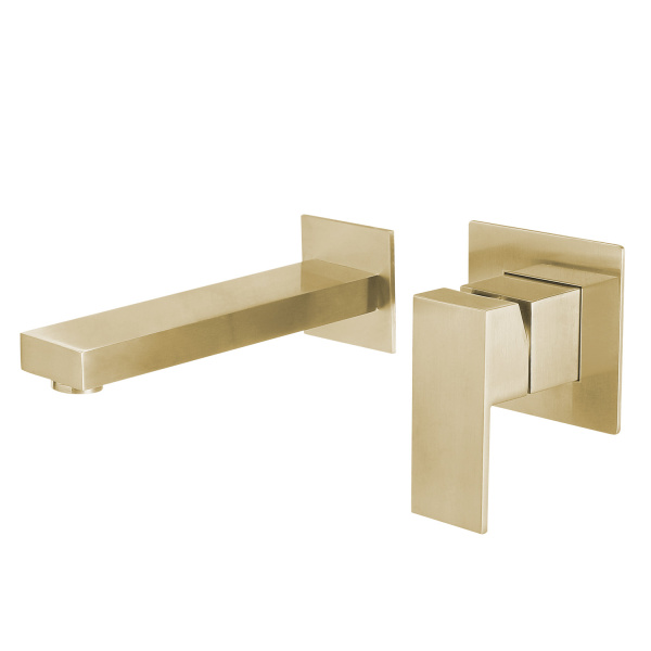 Настенный смеситель для раковины Abber Daheim AF8212G золото матовое фото