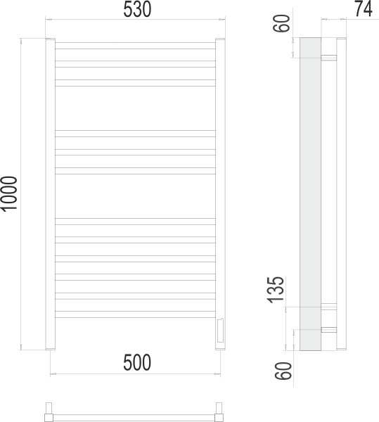 Полотенцесушитель электрический Terminus Ватикан П12 500х1000 4670078526205 фото