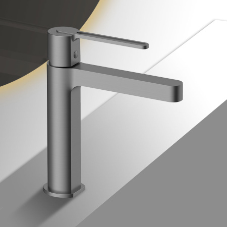 Смеситель для раковины Vincea Rondo VBF-1R1GM вороненая сталь фото