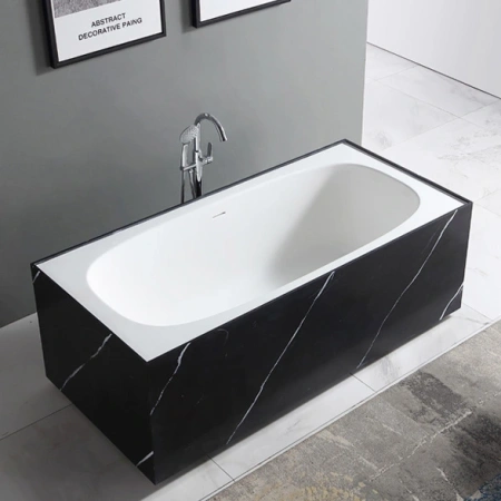Ванна из искусственого камня Abber Blitz AS9501WL 170x75 черный мрамор фото