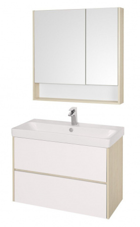 Зеркало-шкаф Акватон Сканди 85 1A252302SDB20 белый/дуб верона фото