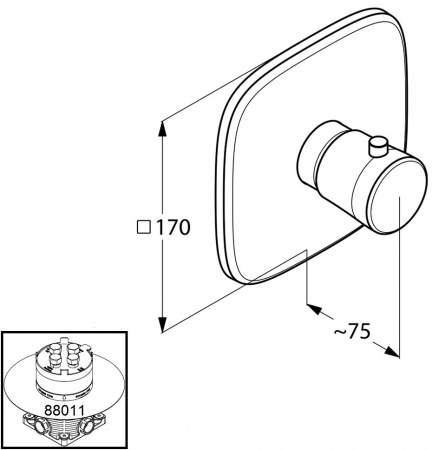 Термостат центральный встраиваемый Kludi Ambienta 537290575 фото