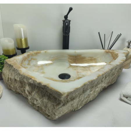 Раковина из оникса Indo Erozy Green XL EO-00057 фото