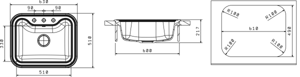 Кухонная мойка КРИТ 630 Florentina 20.110.D0630 чёрный фото