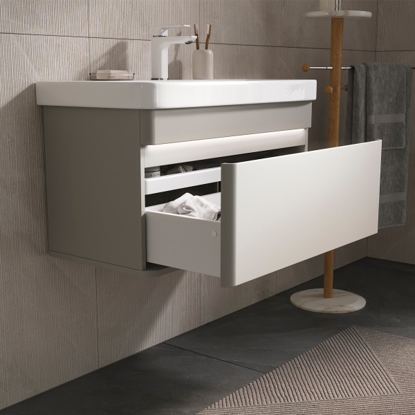 Тумба под раковину с подсветкой EQUIL Elegante 80 tpELGNT80.1Y (9595)-25.27 амарок/белый  фото