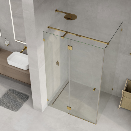 Душевой уголок WasserKRAFT Ems 76H07 120x90 глянцевое золото/прозрачное стекло фото