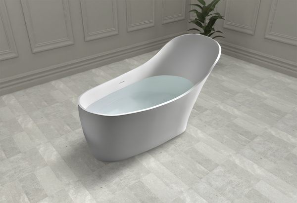 Ванна из искусственого камня Abber Stein AS9618 169x75 белая матовая фото