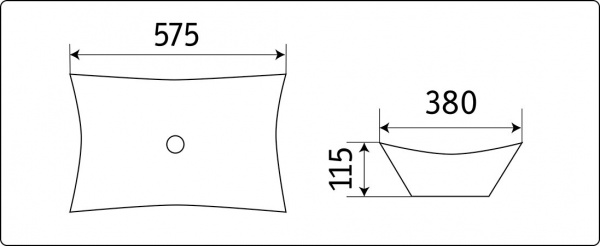 Накладная раковина CeramaLux N 7701B 57х38 фото