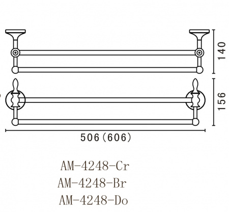 Полотенцедержатель Art&Max Bohemia AM-E-4248-Br бронза фото