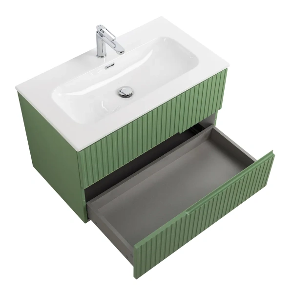 Тумба под раковину Cezares Duet 80 DUET-N-800-2C-SO-PS-P 80 см, фисташковый софт фото