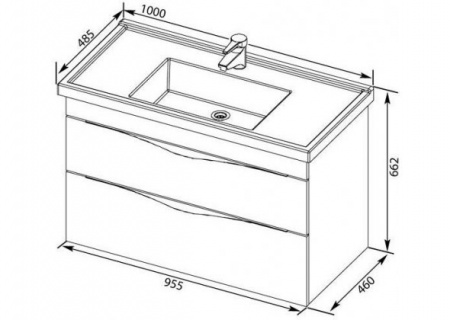 Тумба с раковиной Aquanet Эвора 100 00213054 фото