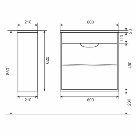Тумба под раковину Uperwood Modul 60 2930205364 черная фото