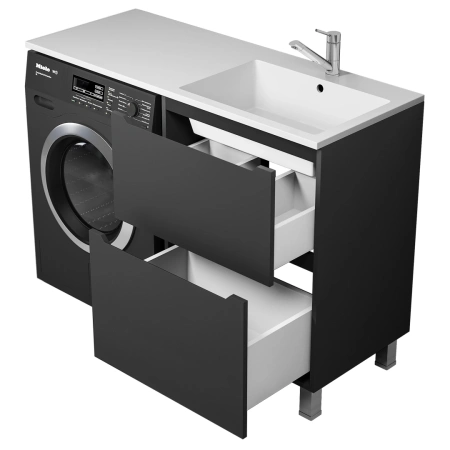 Тумба под стиральную машину Uperwood Tanos 120 TTanosVMF60B2 черная матовая фото