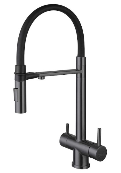 Смеситель для кухни с фильтром для воды Zorg Inox SZR-3030-1 GRAFIT графит фото