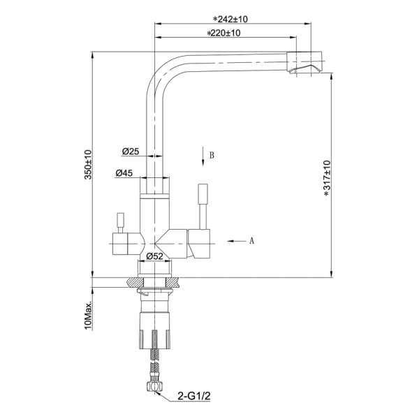 Смеситель для кухни кухни с фильтром для воды Lemark Expert LM5061BLN черный фото