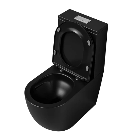 Унитаз напольный Grossman Tornado GR-4494BMSQ с сиденьем, черный матовый фото