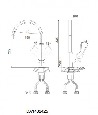 Смеситель для кухни D&K Berlin Technische DA1432425 черный матовый фото