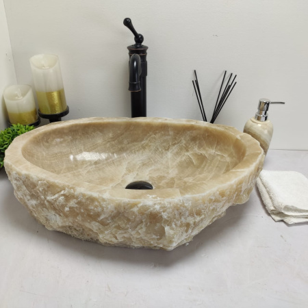 Накладная раковина из оникса Erozy Yellow EO-00559 (55*37*15см) фото