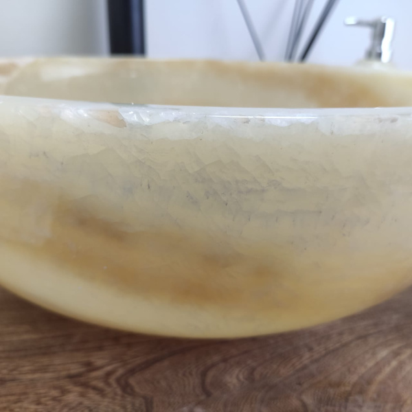 Накладная раковина из оникса Bowl Yellow Small BO-00846 (40*40*15cм) фото