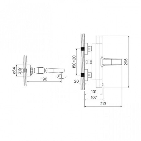 Термостатический смеситель для ванны Iddis Uniterm UNISB02i74WA фото