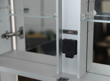 Зеркальный шкаф из алюминия Esbano ES-3828D 80x85 фото