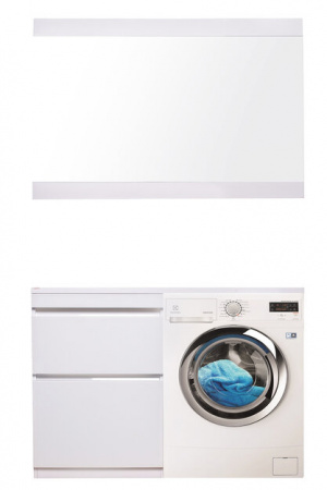 Тумба под раковину Style Line Даймонд 120 glass, Люкс, белая, PLUS фото