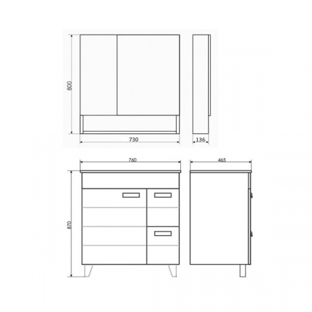 Зеркало-шкаф Comforty Клеон-75 белый/дуб дымчатый фото