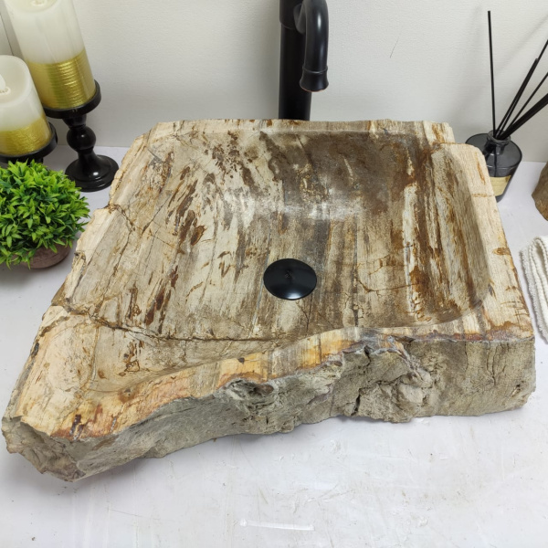 Накладная раковина из окаменелого дерева Fossil Basin OD-00430 (49*45*13) фото