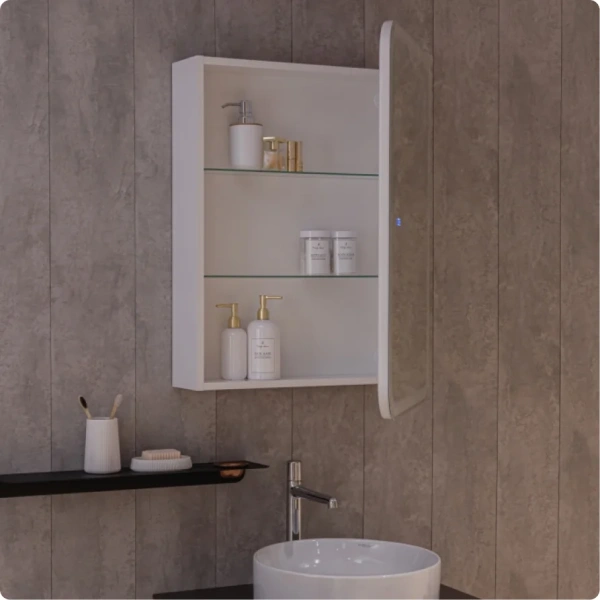 Зеркальный шкаф с подсветкой и подогревом Aquame AQM9202 60x80 фото