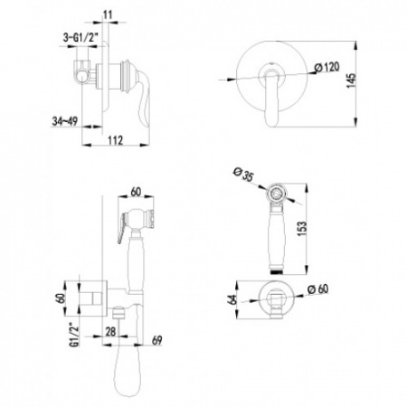 Гигиенический душ со смесителем Lemark Brava LM4719G фото